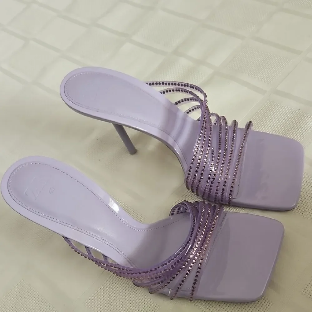 Zara Women's Purple Strappy Heels - Picture 10 of 16